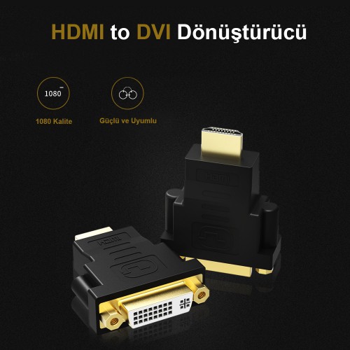 HDMI Erkek - DVI Dişi 24+5 Dönüştürücü