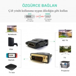 DVI 24+1 Erkek to HDMI Dişi Dönüştürücü DVI 24+1 Erkek to HDMI Dişi Dönüştürücü