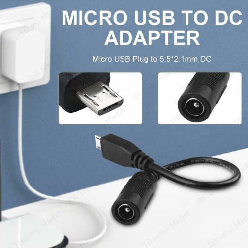 DC Barrel Jack Micro USB Erkek Konnektör Adaptörü 5 V Güç Kablosu 5.5mm / 2.1mm,Power Güç Kabloları,