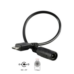 DC Barrel Jack Micro USB Erkek Konnektör Adaptörü 5 V Güç Kablosu 5.5mm / 2.1mm