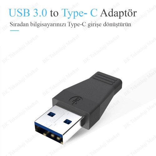 USB 3.0 Erkek to USB 3.1 Type-C Dişi Dönüştürücü