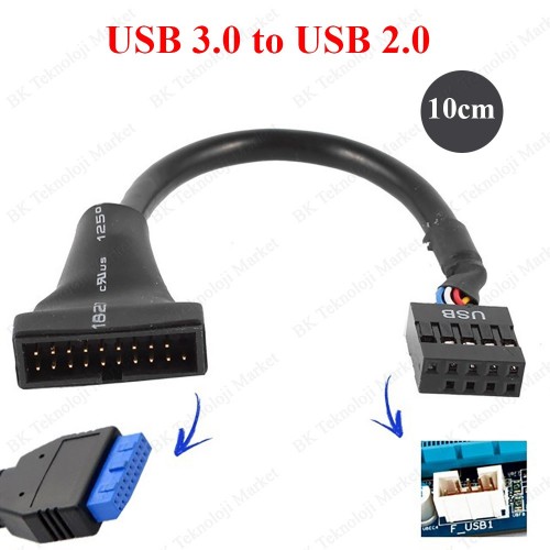 USB 3.0 to USB 2.0 Dönüştürücü Kablo