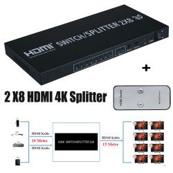 2 Giriş 8 Çıkış 2x8 HDMI Switch-Splitter 4K x 2K 2 Giriş 8 Çıkış 2x8 HDMI Switch-Splitter 4K x 2K