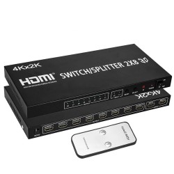 2 Giriş 8 Çıkış 2x8 HDMI Switch-Splitter 4K x 2K