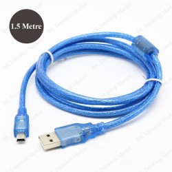 Mini USB 5 Pin Fitreli V3 Şarj Data Kablosu - 1.5 Metre Mini USB 5 Pin Fitreli V3 Şarj Data Kablosu - 1.5 Metre