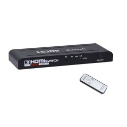3 Giriş 1 Çıkışlı Metal Kasa-Adaptörlü-Kumandalı HDMI Seçici Switch