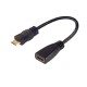 Mini HDMI Erkek to HDMI Dişi Kablo - 15cm,Çevirici ve Çoklayıcılar,