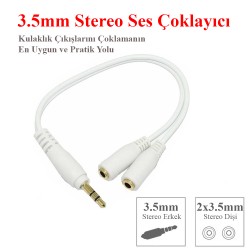 3.5mm Stereo Kulaklık Ses Çoklayıcı Kablo 3.5mm Stereo Kulaklık Ses Çoklayıcı Kablo