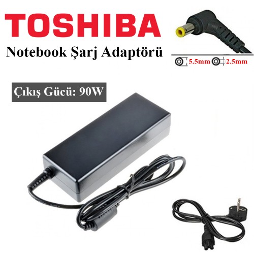 Toshiba Notebook Şarj Adaptörü 19V 90W 4.74A 5.5 x 2.5mm,Notebook Adaptör,