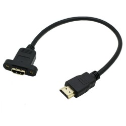 50 cm Panel Tipi Vidalı HDMI Uzatma Kablosu