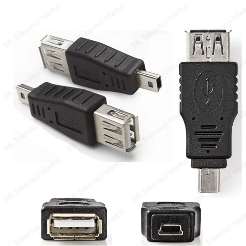 Mini USB Erkek to USB Dişi OTG Dönüştürücü,Çevirici ve Çoklayıcılar,