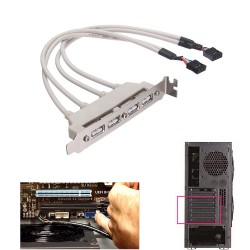 PC Anakart 9 Pin Header 4 Port USB 2.0 Dişi Kablo PCI Braketi