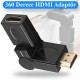 360 Derece Hareketli HDMI Erkek - Dişi Adaptör,Çevirici ve Çoklayıcılar,