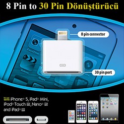 Lightning - 30-Pin Adaptörü 8 Pin - 30 Pin Şarj Kablosu Adaptör Dönüştürücü
