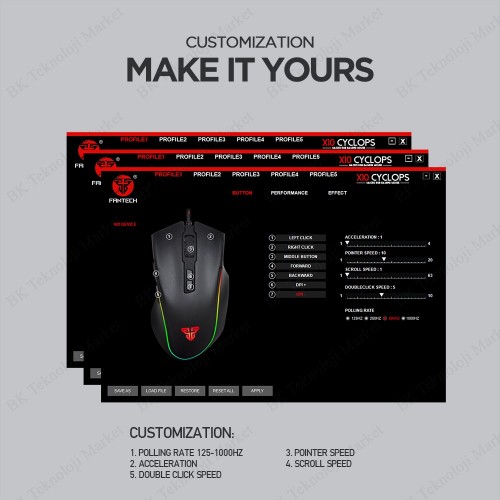Fantech X10 CYCLOPS Makro RGB Gaming Mouse