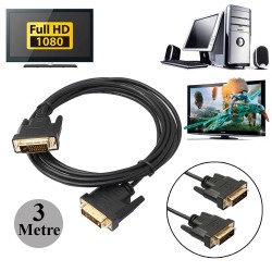Yüksek Kalite 3 Metre DVI to DVI (24+1) Görüntü Kablosu Yüksek Kalite 3 Metre DVI to DVI (24+1) Görüntü Kablosu