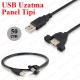 Panel Tipi Vidalı USB 2.0 Uzatma Kablosu-50cm,Panel Montaj Kabloları,
