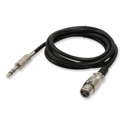 XLR 3-Pin Dişi 6.35mm Stereo Fiş Korumalı Mikrofon Ses Kablosu-3Metre