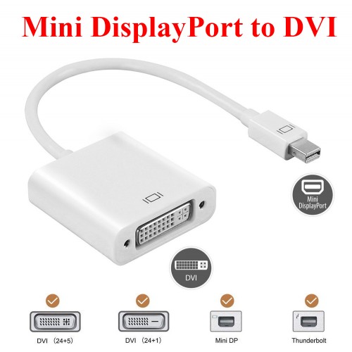 Mini Display Port (Thunderbolt) to DVI (24+5) Dönüştürücü