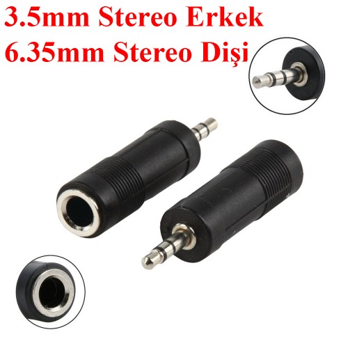 3.5mm Stereo Erkek / 6.35mm Stereo Dişi Ses Çevirici Adaptör,Ses Kabloları,