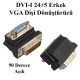 90 Derece Açılı DVI-I 24+5 Erkek to VGA Dişi Dönüştürücü,Çevirici ve Çoklayıcılar,