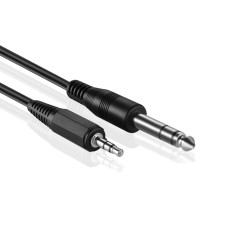 3.5mm 1/8 inç Erkek - 6.35mm 1/4 inç TRS Erkek Stereo Ses Kablosu-30cm