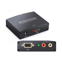 VGA+R/L Audio to HDMI Converter Ses Destekli VGA-HDMI Çevirici