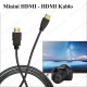 1 Metre Mini HDMI-HDMI Yüksek Çözünürlüklü Tablet Uyumlu Video Kablosu,Görüntü Kabloları,