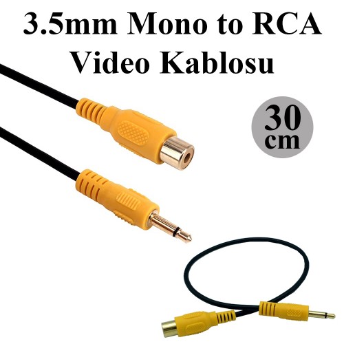 3.5 mm Mono Erkek to RCA Dişi Ses Video Kablosu
