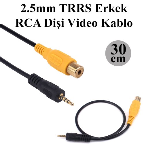 2.5mm TRRS Erkek - RCA Dişi Ses Video Kablosu