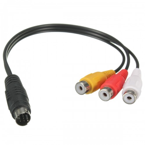 S-Video (7 Pin) Erkek - 3 RCA RGB Dişi Kablo Video Adaptörü