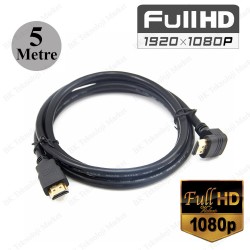 Dik Açı 270 Derece L Tipi Erkek-Erkek HDMI Kablo - 5Metre Dik Açı 270 Derece L Tipi Erkek-Erkek HDMI Kablo - 5Metre
