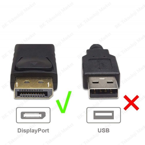 DisplayPort - DVI Dönüştürücü Adaptör (Erkek - Dişi) - DP to DVI