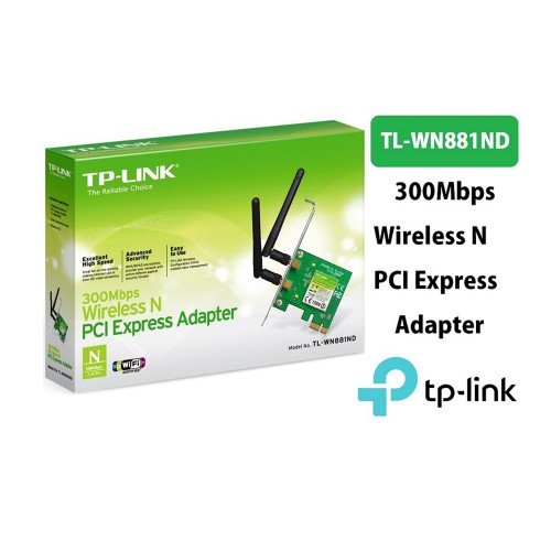 TPLINK N300 Kablosuz PCI Express Adaptörü, 2.4GHz 300Mbps, PCI WiFi Kartı, TP-LINK TL-WN881ND
