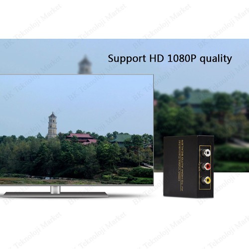 AV/RCA to 1080P HDMI Adaptörlü Otomatik Ölçekleyici Dönüştürücü Adaptör,Switch Box ve Çoklayıcılar,