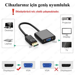 Displayport to Vga Çevirici Converter DP to Vga Adaptör Displayport to Vga Çevirici Converter DP to Vga Adaptör