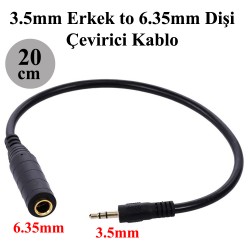 Yüksek Kalite 3.5mm Erkek 6.35mm Dişi Stereo Dönüştürücü Kablo