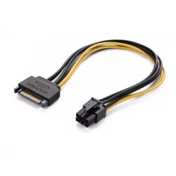 SATA 15-Pin to 6-Pin PCI Express Ekran Kartı Çevirici Güç Kablosu
