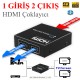 HDMI Çoklayıcı 1 Giriş 2 Çıkışlı 1080P 3D HDMI Splitter,Switch Box ve Çoklayıcılar,