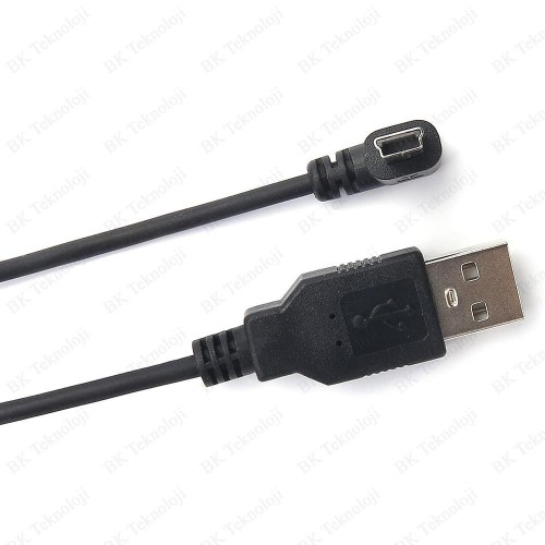 90 Derece Açılı Spiral Mini USB Şarj/Data Kablosu 1.5 Metre,USB Kablolar,