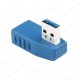 USB 3.0 Sol Açılı Konnektör Tip-A Erkek Dişi 90 Derece Uzatma Adaptörü,Çevirici ve Çoklayıcılar,
