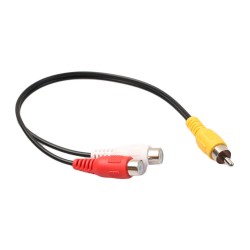 RCA Erkek 2 RCA Dişi Ses Adaptörü Y Bölücü Kablo