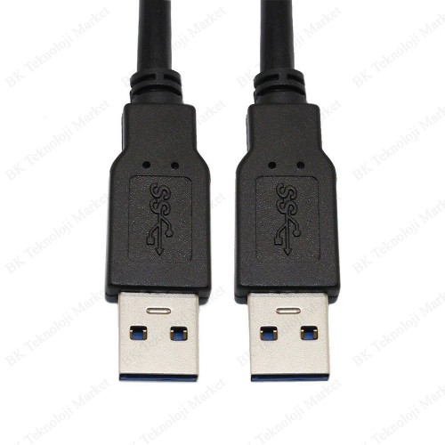 Yüksek Hızlı USB 3.0 Erkek-Erkek Data Kablosu 1.8 Metre