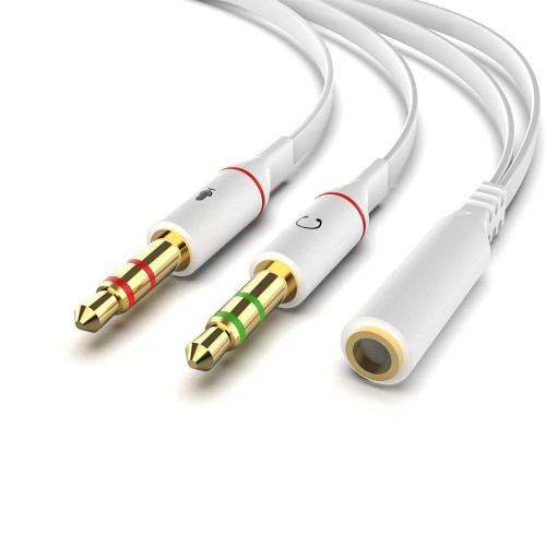 Kulaklık Mikrofon Birleştirici Kablo 3.5mm Dişi to 2 X 3.5mm Erkek,Ses Kabloları,