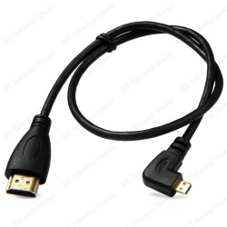 90 Derece Açılı 1 Metre Micro HDMI to HDMI Dönüştürücü Kablo 90 Derece Açılı 1 Metre Micro HDMI to HDMI Dönüştürücü Kablo