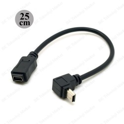 Mini USB 90 Derece Yukarı Açılı Dişi Erkek Uzatma Kablosu Mini USB 90 Derece Yukarı Açılı Dişi Erkek Uzatma Kablosu