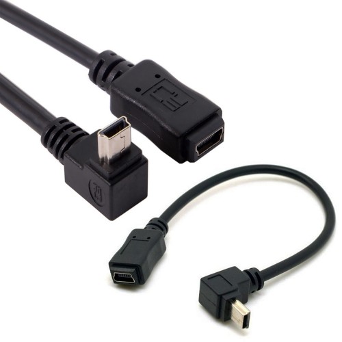 Mini USB 90 Derece Yukarı Açılı Dişi Erkek Uzatma Kablosu