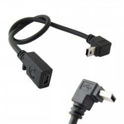 Mini USB 90 Derece Aşağı Açılı Dişi Erkek Uzatma Kablosu