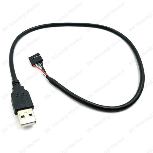 USB 2.0 A Erkek to 5Pin Dişi PCB Anakart Kablosu