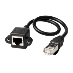 Panel Montaj RJ45 Erkek RJ45 Dişi Uzatma Lan Kablosu-50cm
